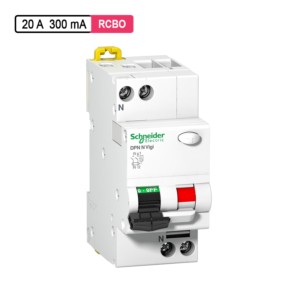 Schneider Electric Acti 9 AC RCBO 20A 300mA 18mm 2M 1P+N DPN N Vigi