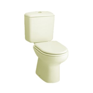 Rak Liwa 725x365x395 S Trap 300mm Couple Floor Mounted Water Closet with Cistern with flush and Universal PP Seat Cover Ivory