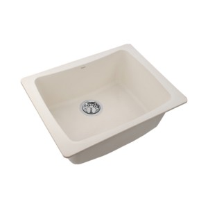 Simpolo Arizona 610x460x203mm Quartz Granite Kitchen Sink Mozaic Ivory