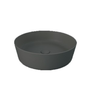Rak Wash Basin 42cm 420x420x130 Round Matt Black with IDUO000514A Click Clack