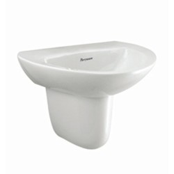 Parryware Cascade NXT 570x440x200mm Bright Wash Basin with C0380 Long Pedestal