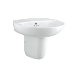 Parryware Avon N 620x515x215mm White Wash Basin with C0381 Short Pedestal