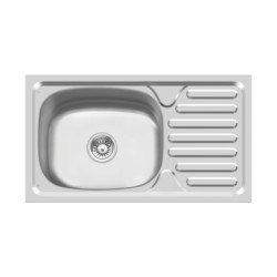 Cera Dakota 810x455m Matt Single bowl sink manufactured from 1.0 mm thick 304 grade stainless Steel