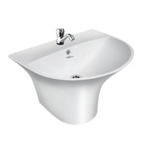 Hindware Kylis 58x48x40 Star White Integrated Pedestal Basin