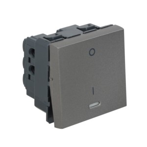 Legrand Arteor Switch 20A DP 1 way with indicator 2 module 250V AC Magnesium Square